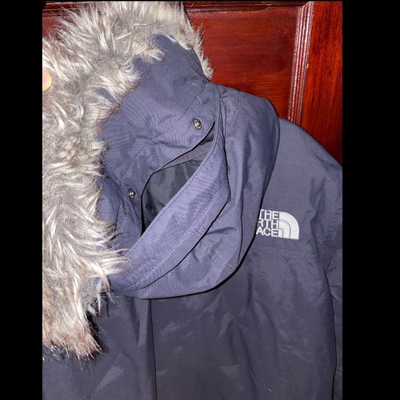 TNF The North Face Gotham Down Coat Dryvent EUC Gray with removable fur collar - Picture 4 of 7